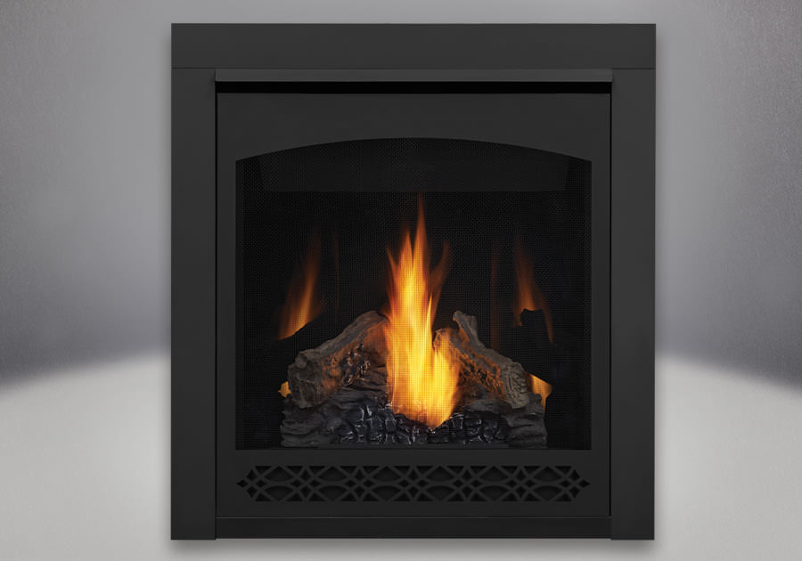 Napoleon Ascent 30 PHAZER Log Set Decorative Front Heritage MIRRO FLAME Porcelain Reflective Radiant Panels 2 inch Trim Kit