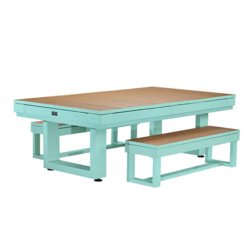 American Heritage Lanai Outdoor Full Set Pool Table Seafoam Teal