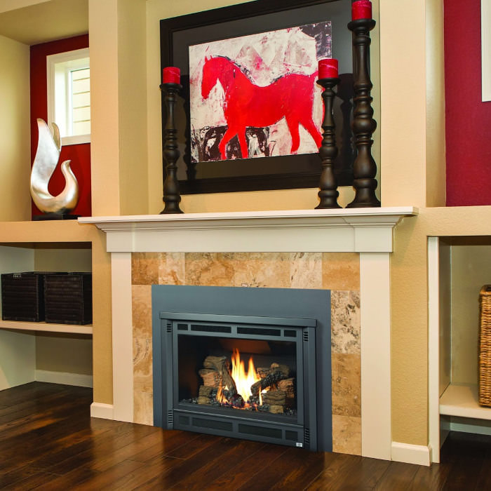 Lopi Radiant Plus Large Gas Insert w Designer Facejpg | Fireside Hearth and Leisure of Petoskey Lopi Radiant Plus Large Gas Insert w Designer Facejpg